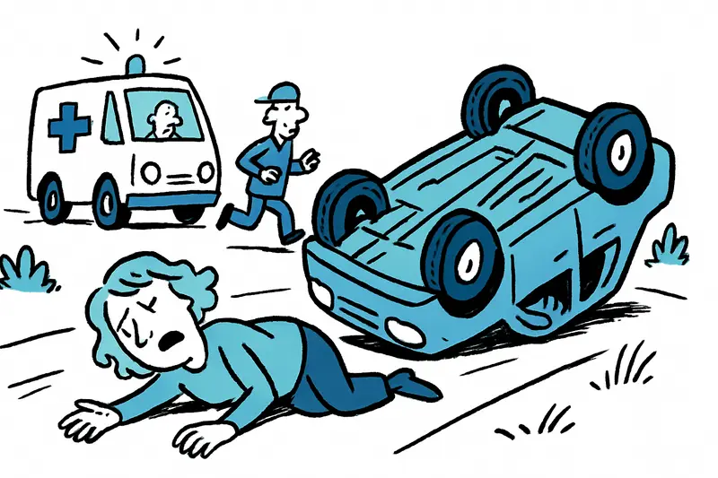 Coche vuelca en carretera hacia Valldemossa — conductora gravemente herida