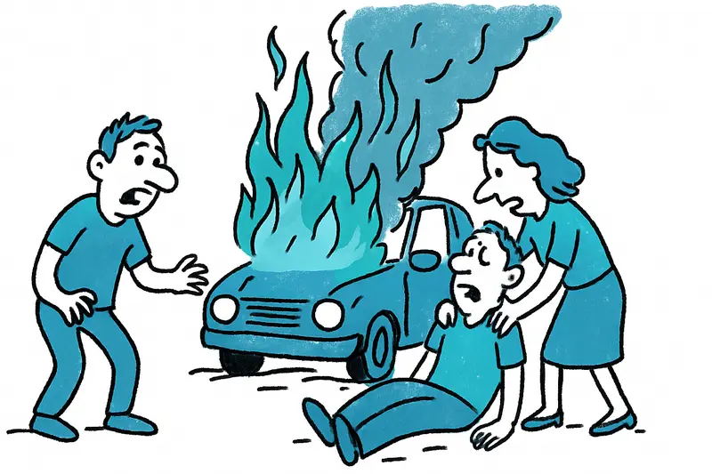 Coche en llamas en Sant Joan: ¿quién nos protege cuando la carretera se convierte en un peligro?