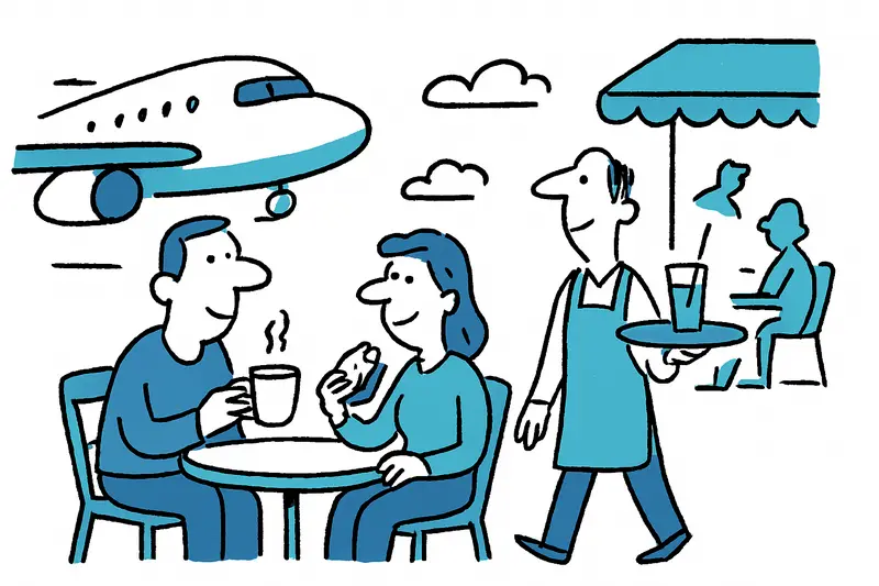 Nuevas cafeterías con terrazas en la planta de salidas del aeropuerto — más estancia, menos prisas