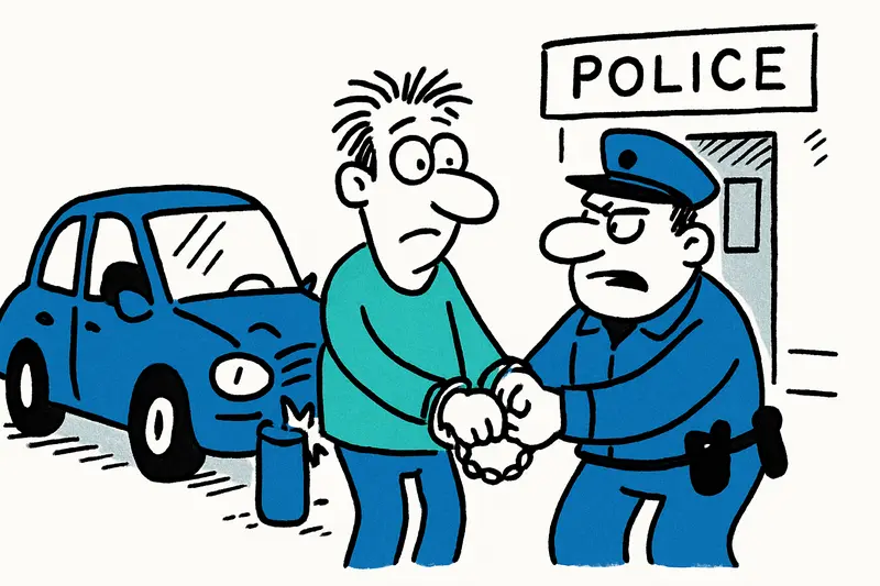 Choque frente a la comisaría de Manacor: sin carnet español ni ITV, el viaje acaba con esposas