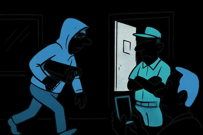 Ladrón se lleva la seguridad del salón — y se lleva precisamente la cámara