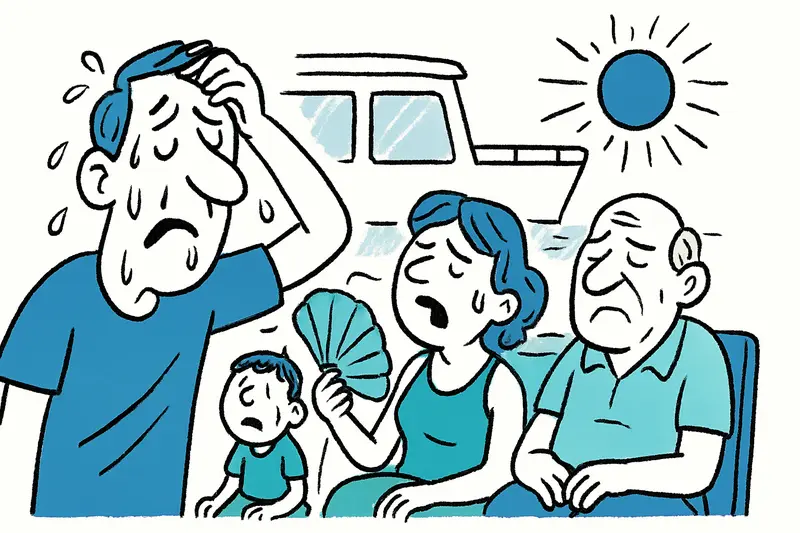 Siete horas bajo el calor: ¿qué ocurre cuando el aire acondicionado del ferry falla?