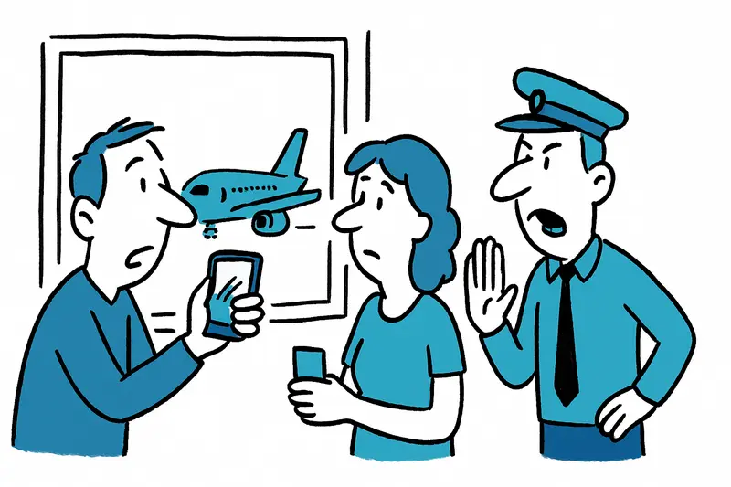Filmar en la puerta de embarque y en el avión: por qué las normas confunden — y quién las decide