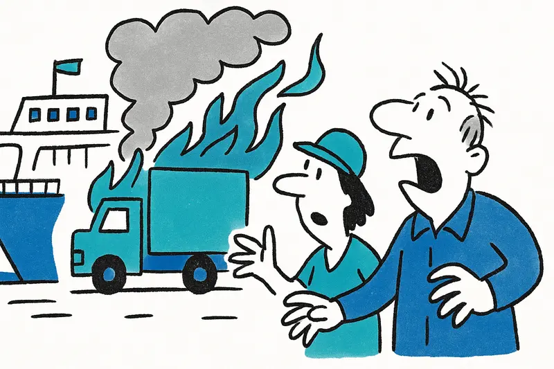 Drama de fuego a bordo: ¿qué sucede cuando un camión se incendia en el ferry?