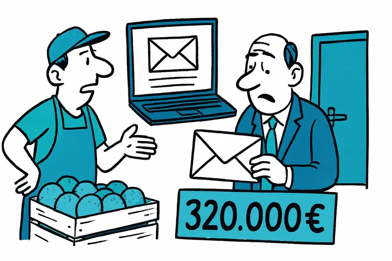Correos electrónicos falsos y 320.000 euros: cómo se abusó de la confianza en el comercio de frutas