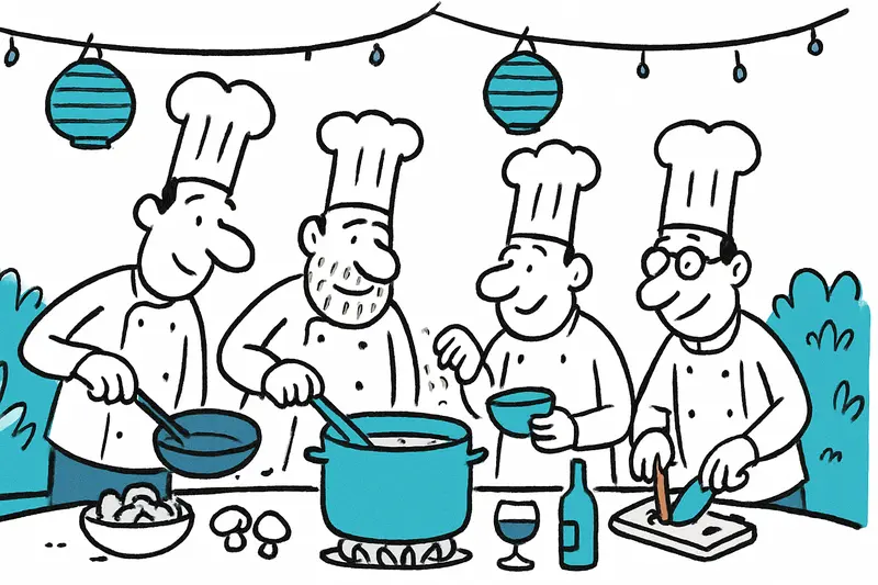 Fiesta gourmet en el jardín del Adelfas: cuatro chefs alemanes cocinan juntos en Santa Ponça