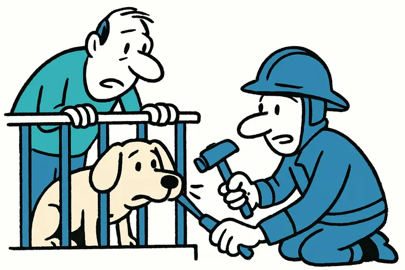 Perro liberado de las barras del balcón: Bomberos de Inca rescatan al perro en Marratxí