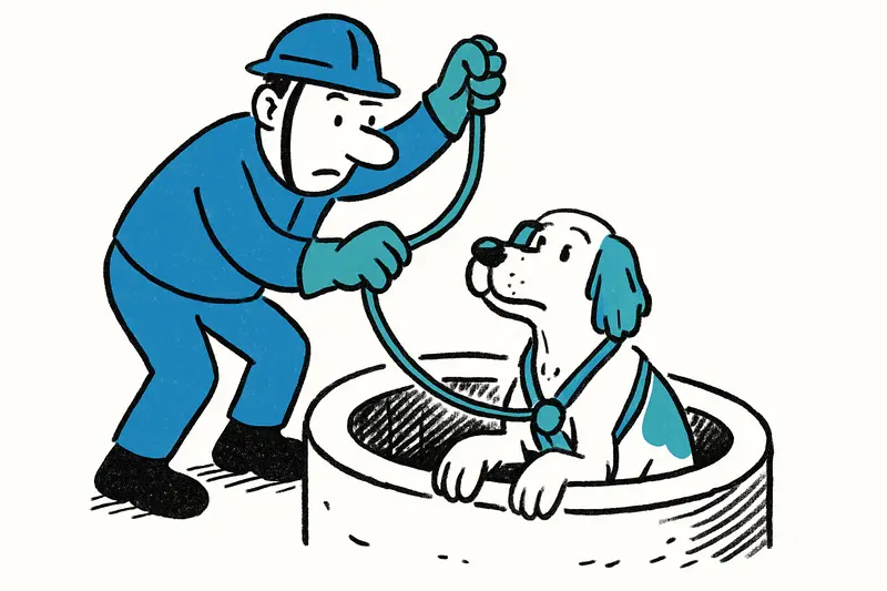 Suerte en Sant Joan: perro rescatado de un pozo de seis metros