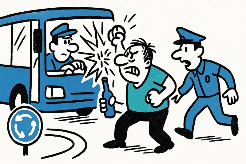 Rotonda en Sant Agustí: cuando alcohol, agresión y tráfico se encuentran