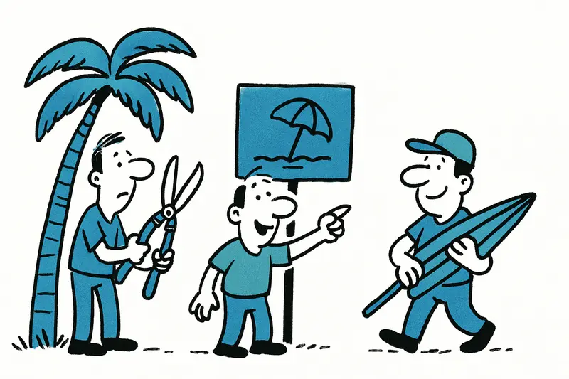 Llucmajor deja las playas listas: nuevos carteles, palmeras podadas y trabajos previos para la temporada de verano