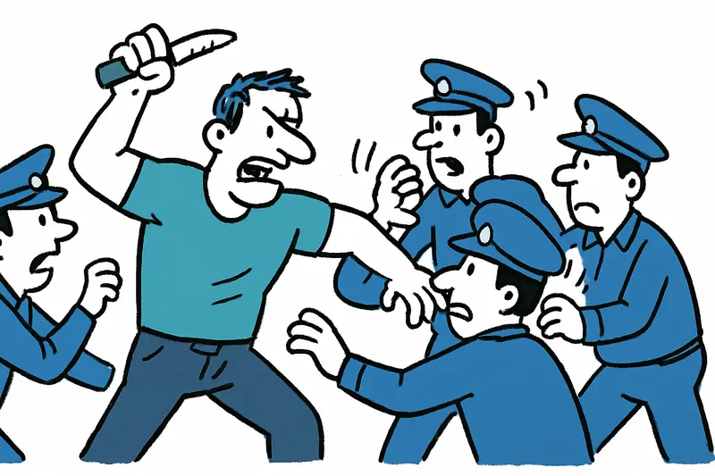 Con cuchillo y fuerza física: ataque tras robo en panadería en Palma — cuatro agentes heridos