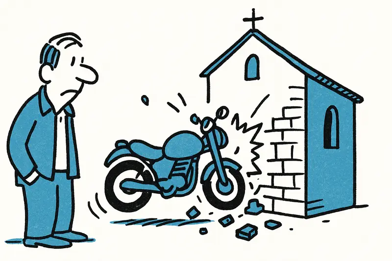 Motocicleta choca contra el muro de la iglesia en Establiments – ¿Qué deja el accidente?