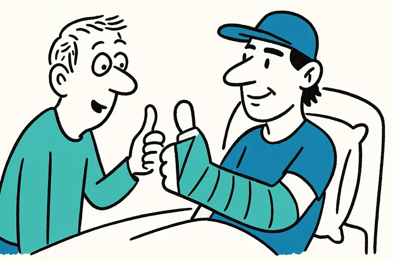 Nadal tras la operación de la mano: Manacor cruza los dedos por el brazo enyesado