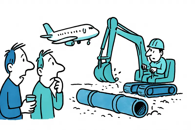 Nueve meses de obras en el aeropuerto: se reemplazan tres kilómetros de tubería de aguas residuales