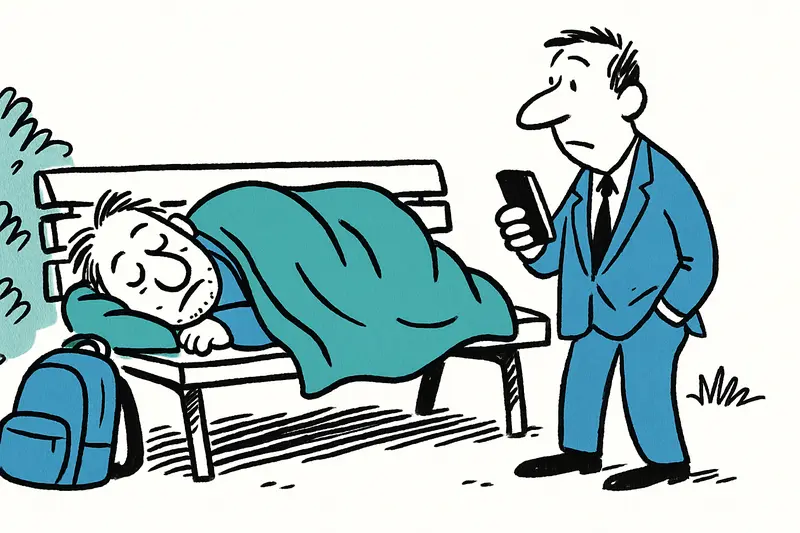 Sin hogar en el Paseo Mallorca: cuando el banco se convierte en la última dirección