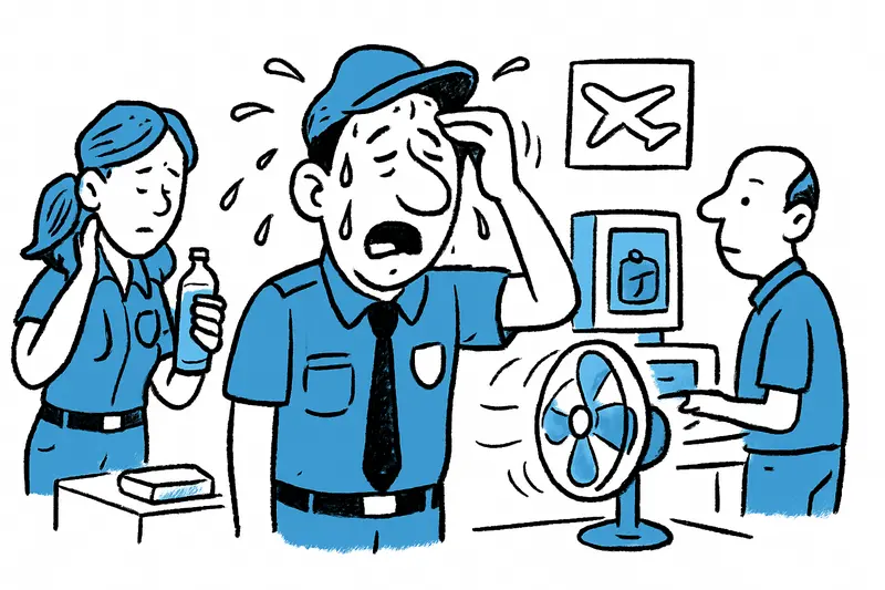 Calor en la terminal: ¿Quién protege al personal de seguridad en el aeropuerto Son Sant Joan?
