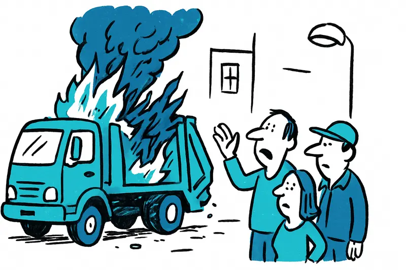 Incendio nocturno de un camión de basura en Jaime III: ¿Qué tan segura es la recogida de residuos en Palma?