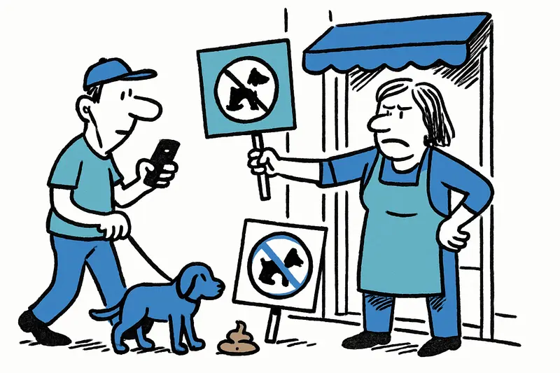 Molesta por los excrementos de perro: propietaria de tienda en Palma reacciona con carteles de protesta