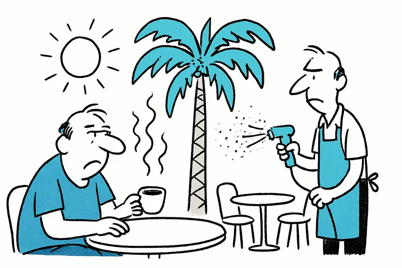 Cuando la terraza queda vacía: Palma, calor y la prohibición de los nebulizadores de agua