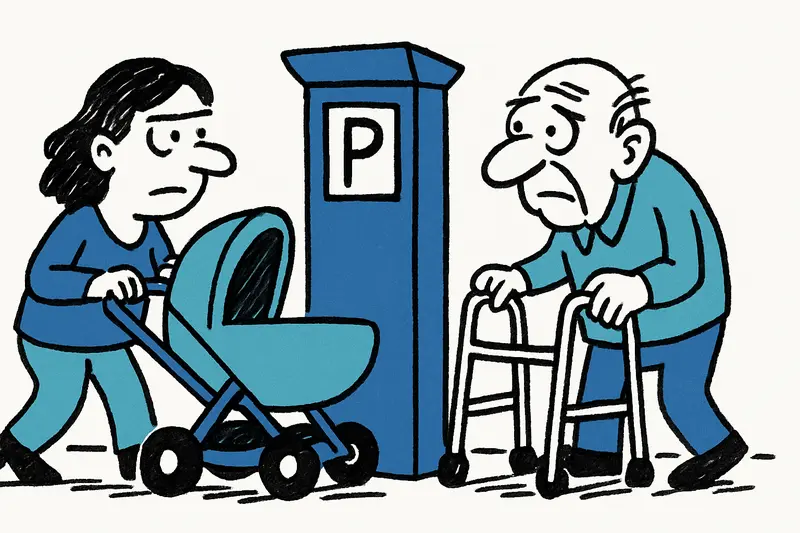 Muy poco espacio para todos: cómo los parquímetros en Pere Garau bloquean las aceras