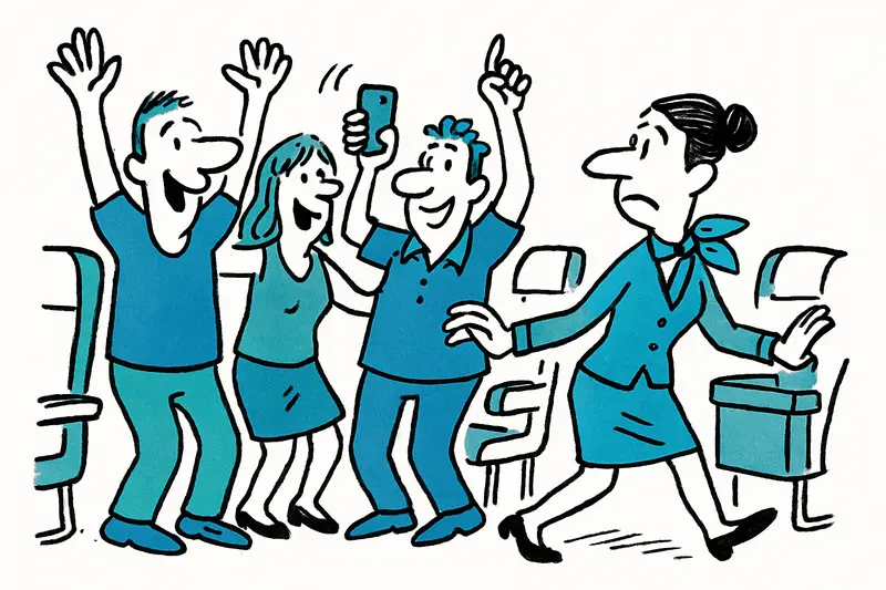 Fiesta en el pasillo: cuando la ilusión por las vacaciones desplaza la seguridad a bordo