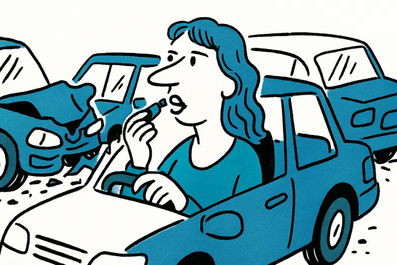 Paseo Marítimo: conductora ebria embiste varios coches — y se maquilla los labios con total indiferencia