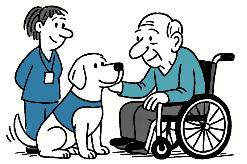 Cuando las patas ayudan: la Clínica Joan March trae perros de terapia para pacientes mayores