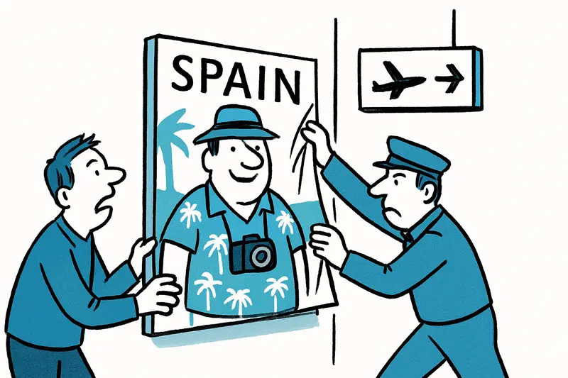 Cartel en el aeropuerto retirado — Qué muestra realmente la acción