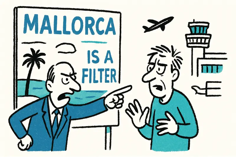 Cartel en el aeropuerto de Palma: ¿Quién se responsabiliza de la imagen de Mallorca?