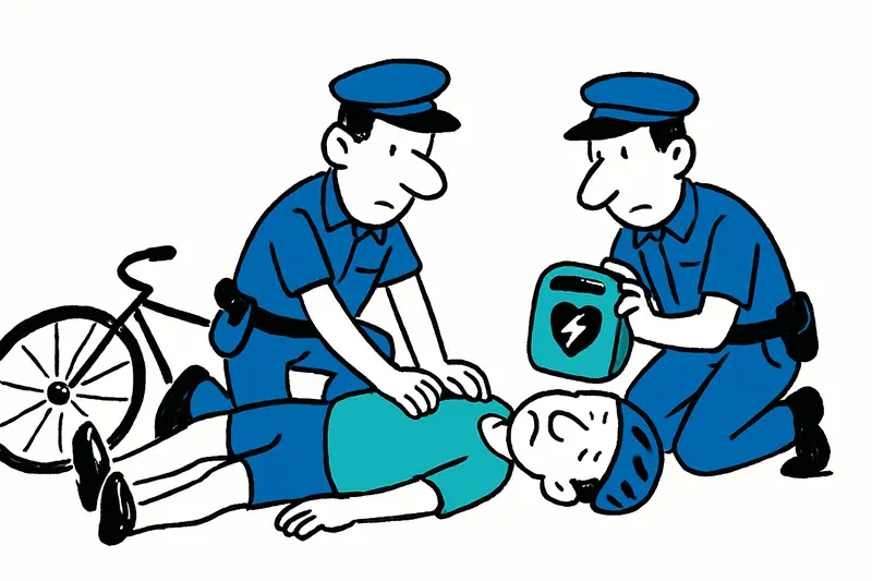 Policías reaniman a un ciclista en la carretera Sóller–Deià