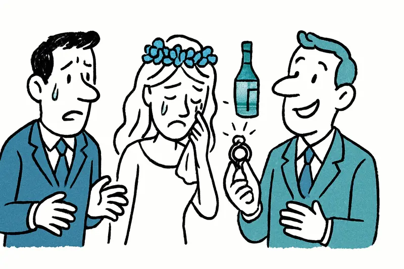 Anillos, rosado y lágrimas de felicidad: cómo una boda en Mallorca sufrió un pequeño tropiezo