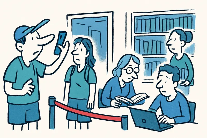 Cinta roja en la biblioteca de Palma: qué ayuda contra el turismo de selfies — y qué falta
