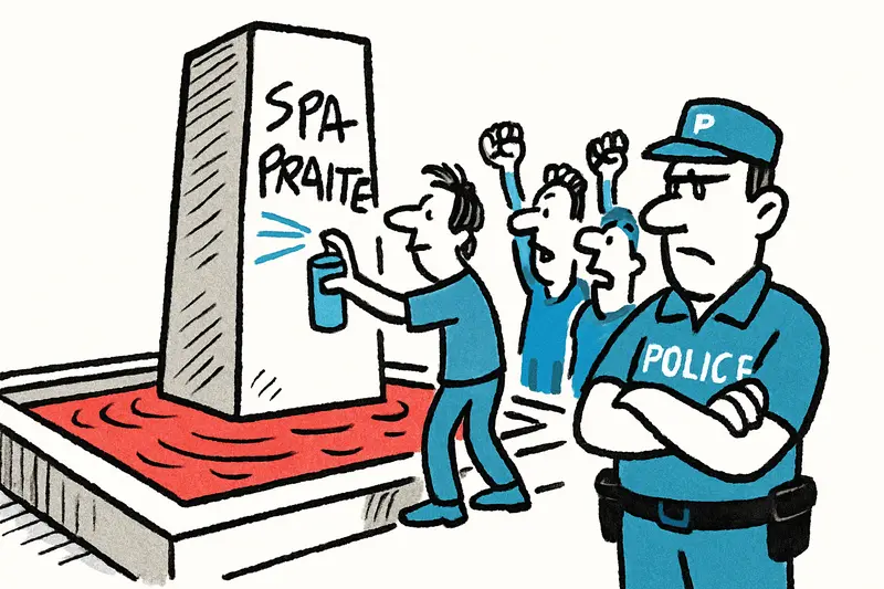 Agua roja, palabras pintadas: Sa Feixina como foco en Palma