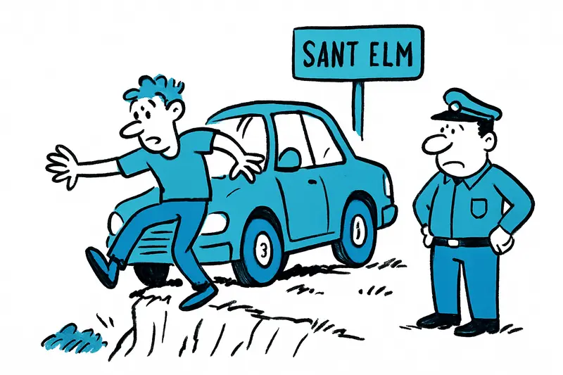 Accidente en Sant Elm: joven de 20 años hace caer un coche por un talud — sin licencia ni seguro