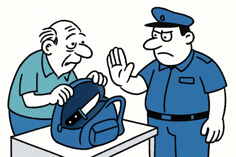 Persona mayor intenta volar a Mallorca con un cuchillo en la mochila: control de seguridad para viajeros y autoridades