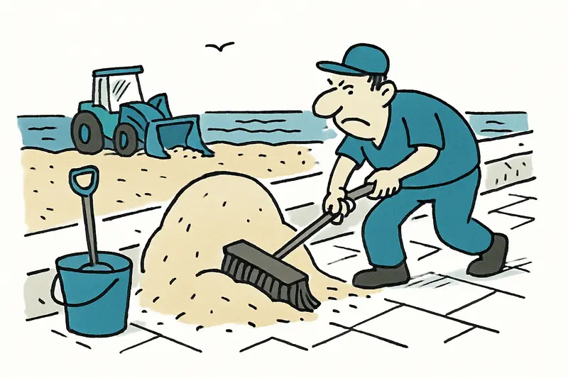 Sísifo en la playa: cómo Palma lucha a diario contra la arena en el paseo del Ballermann