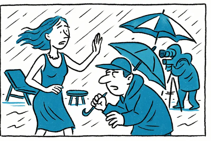 Visita breve con viento y lluvia: Sophie Turner graba un anuncio de Saint‑Germain en Mallorca