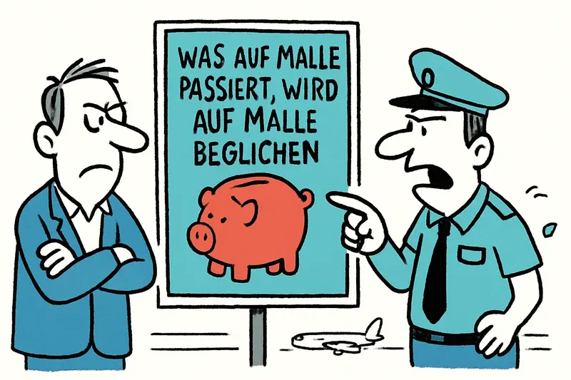 Cartel publicitario en el aeropuerto: Sparkasse bajo escrutinio