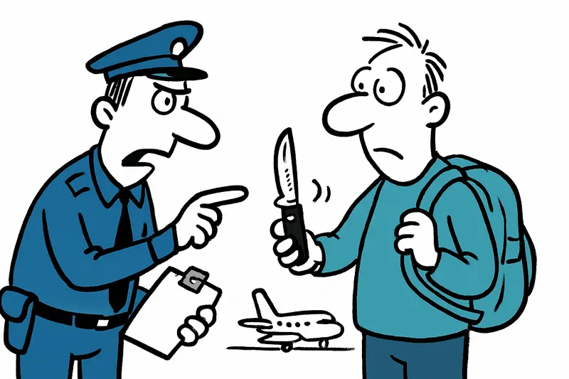 Navaja automática en la mochila — y aun así a bordo: un examen desde el aeropuerto de Erfurt-Weimar