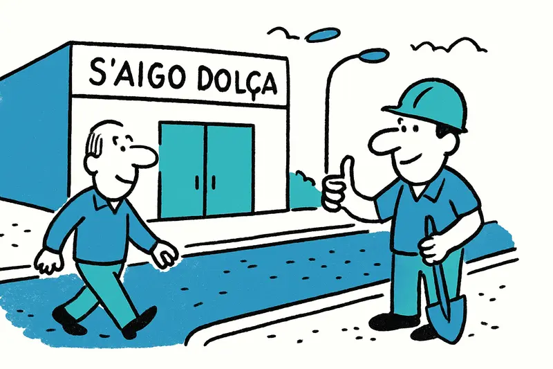 Calle junto al centro de natación s’Aigo Dolça en El Terreno finalizada