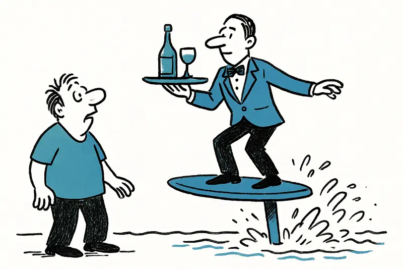 Mayordomo VIP en el E-Foil: cómo un cartel hace sonreír a Palma