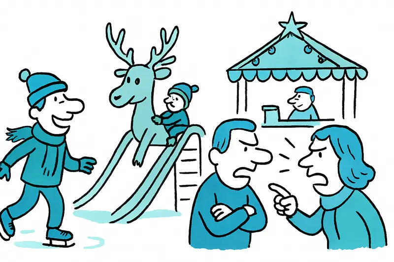 Mercado navideño en Sa Feixina: entre pista de hielo, tobogán de renos y conflicto por el ruido