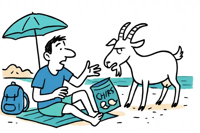 Cuando la cabra quiere las patatas fritas: visita a la playa en Cala Sant Vicenç y un problema mayor