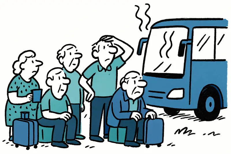 Doce horas en lugar de cinco: lo que la avería de un autobús de un grupo del Imserso revela sobre los viajes de personas mayores